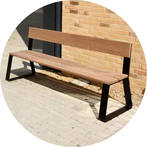 steel framed timber benches