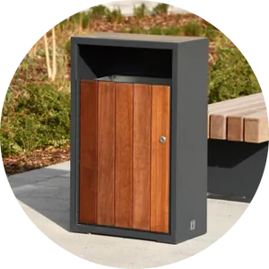 timber litter bins
