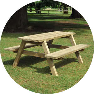 timber picnic benches