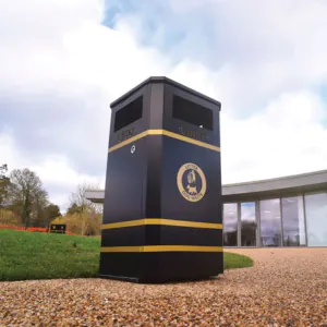 Classic Broxap outdoor litter bin for public use 
