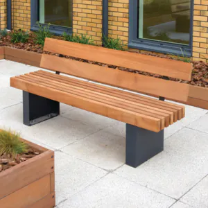 Modular wooden bench part of Broxap's Street Furniture range